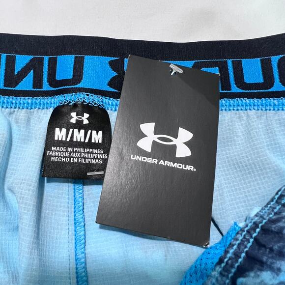 UNDER ARMOUR Men’s Shorts Medium Blue Black Tie Dye  Athletic Training Gym NWT - Picture 9 of 9